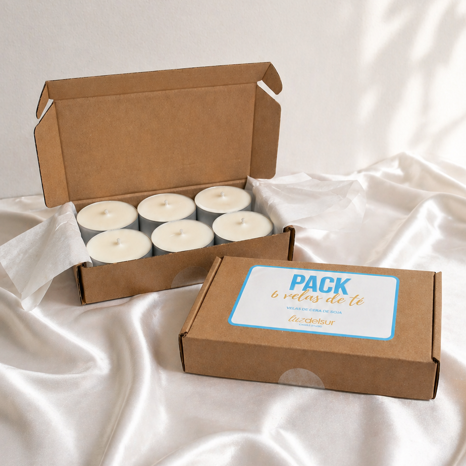 PACK 6 VELAS DE TÉ
