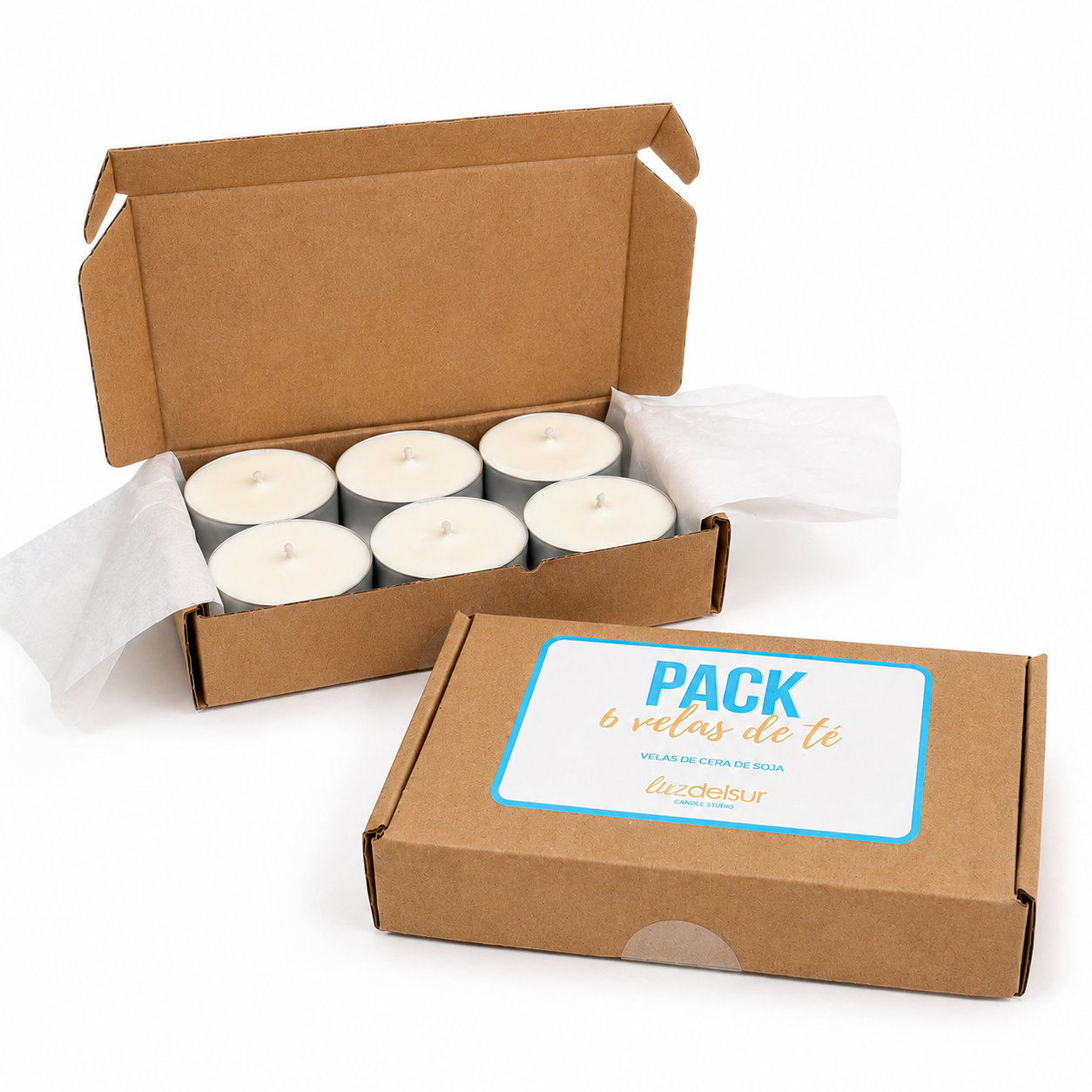 PACK 6 VELAS DE TÉ